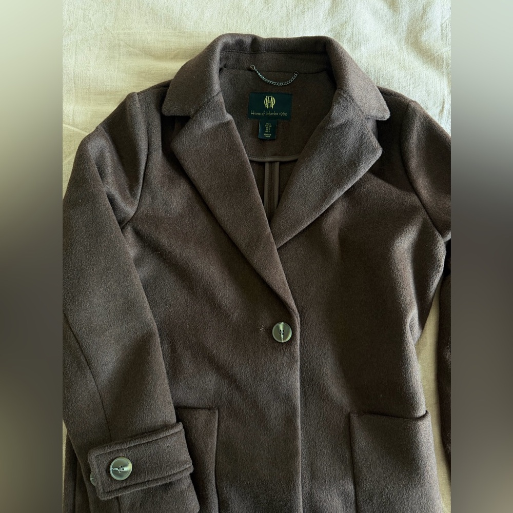 House of Harlow 1960 Chocolate Brown Wool Coat - Picture 8 of 8